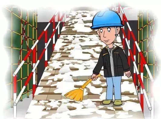 混凝土浇筑安全注意事项资料下载-雪天施工11条安全注意事项|漫画版