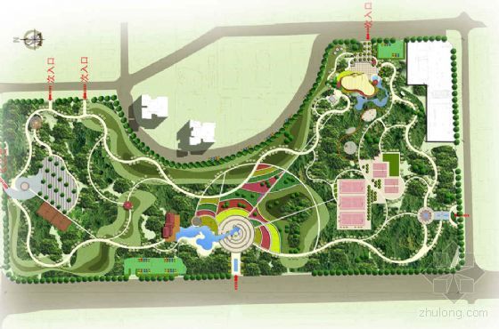 旅游营地公园概念设计资料下载-[山西]某公园景观概念设计总平面