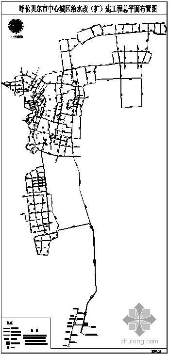 呼伦贝尔天骄宾馆资料下载-呼伦贝尔市城区给水管道改造平面图纸