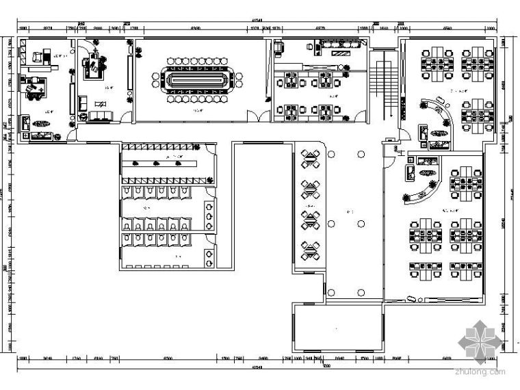 售楼部办公室CAD平面图资料下载-环艺学院办公室平面图
