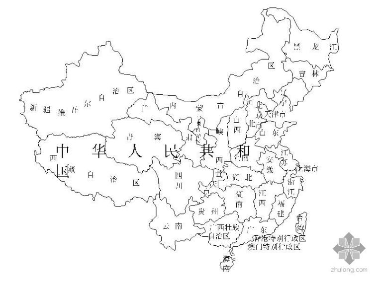中国cad地图资料下载-中华人民共和国地图