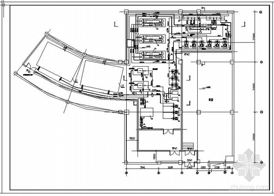 制冷机房工艺管道资料下载-某医院制冷机房图纸