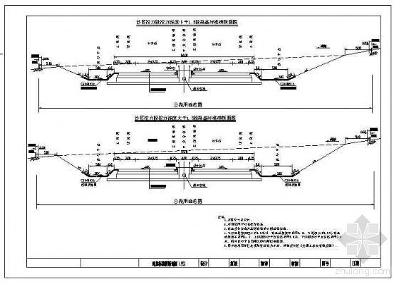 一级公路六车道横断面图资料下载-沙漠公路横断面图