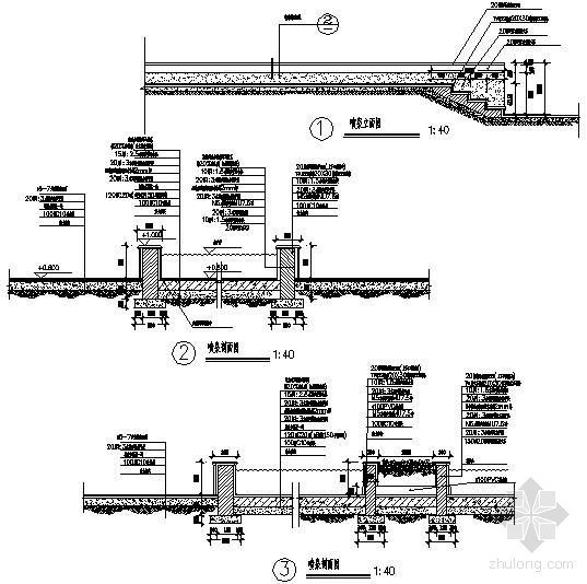 景观剖立面图画法资料下载-喷泉剖立面图