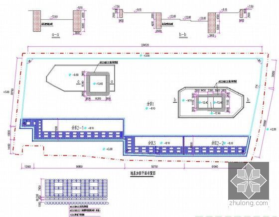[江苏]紧邻地铁站16米深基坑地下连续墙支撑支护设计方案（附有限元分析计算 施工图）-地基加固平面布置图