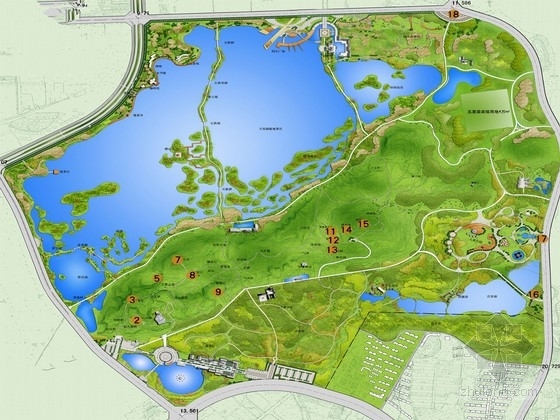综合公园规划方案资料下载-[安徽]文化览胜滨湖公园旅游景观规划方案