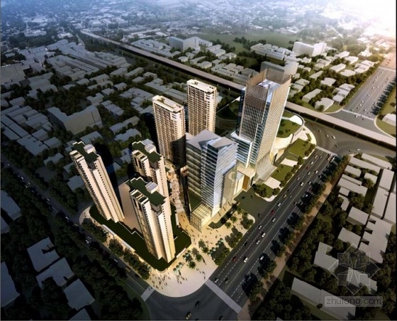 城市综合体节点设计资料下载- [长沙]高层现代风格高端城市综合体建筑设计方案文本（含两套方案）