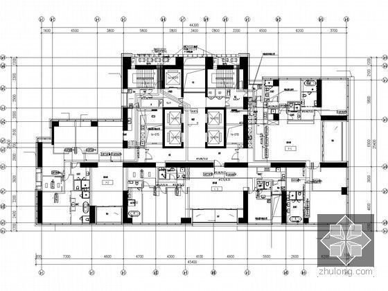 [深圳]超高层商务公寓楼空调通风设计施工图(含计算书)-空调冷媒管及凝结水管平面图