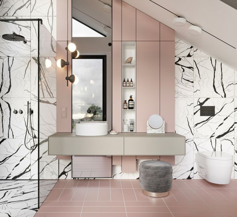 卫生间沐浴间节点资料下载-10个设计原则，让小卫生间装出豪宅的大气感！