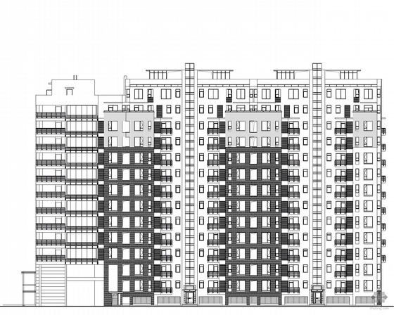 现代板式高层住宅平面资料下载-某十二层板式高层住宅楼方案