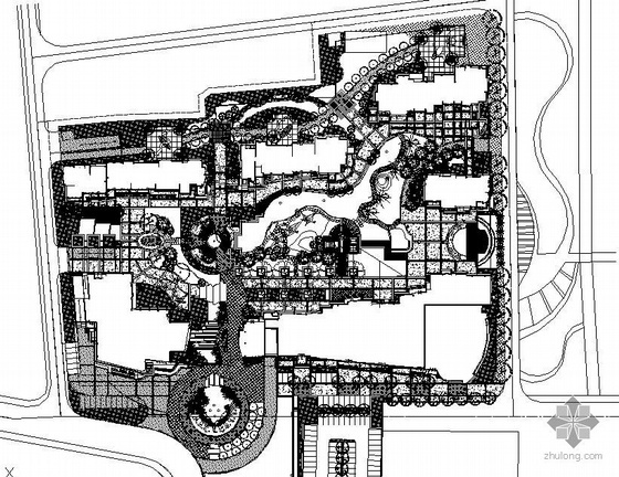 cad喷泉管道图资料下载-江苏住宅公寓景观施工图全套