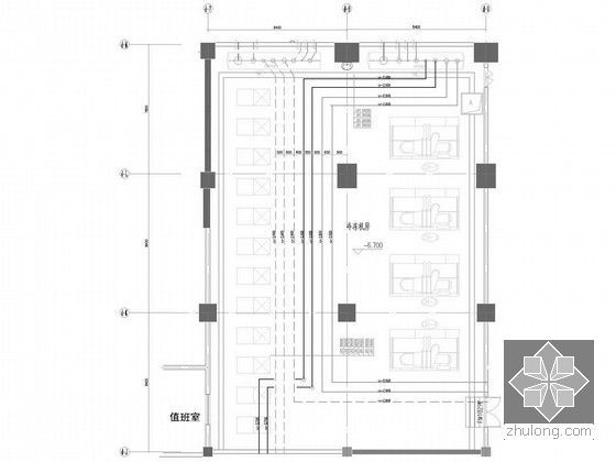 [浙江]高层门诊医技楼空调及通风排烟系统设计施工图（净化空调系统 VRF系统）-冷冻机房管线平面图