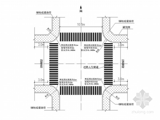 交叉口游园效果图资料下载-厂区道路工程交叉口处理套图