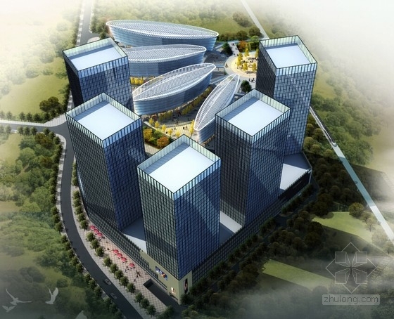 [云南]高层生态城市综合体建筑设计方案文本-高层生态城市综合体建筑设计效果图 