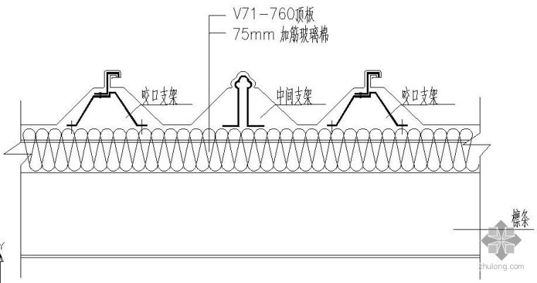 屋面彩板节点资料下载-某屋面复合彩板节点构造详图[4]