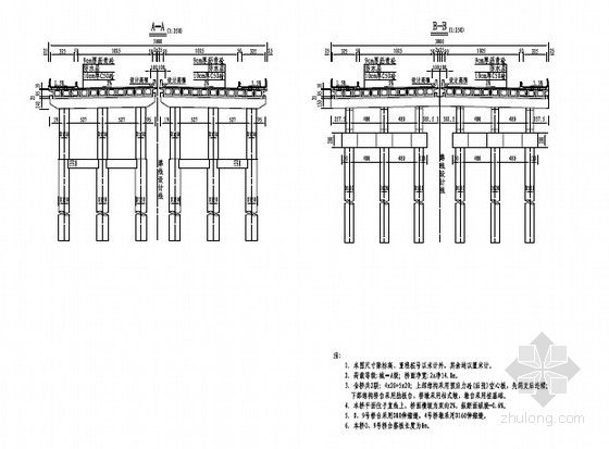 [福建]4x20+5x20先简支后连续后张法预应力空心板桥施工图75页（肋板台）-空心板桥桥型布置图 