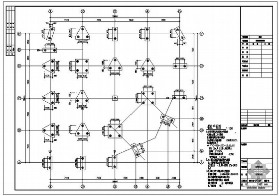 三层工字钢结构设计图资料下载-某三层框架木材仓库结构设计图
