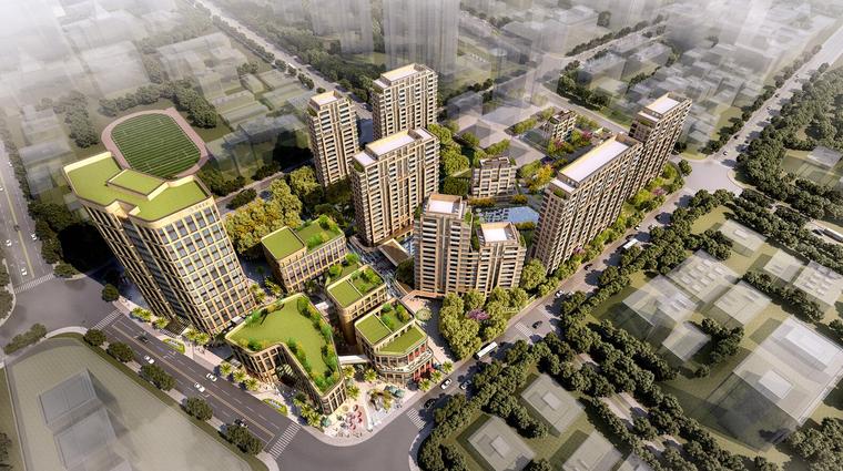 商办建筑模型资料下载-杨浦首创天阅滨江商办地块建筑模型