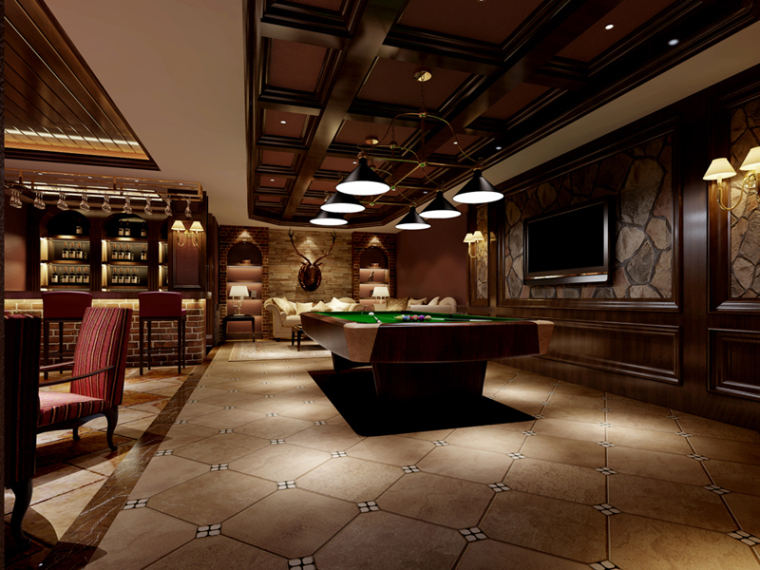 园区休闲娱乐设计资料下载-娱乐休闲酒吧3D模型下载