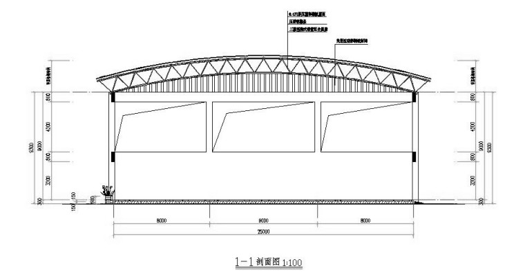 [重庆]中学排球管工程预算书（电子清单、图纸、合同）-剖面图