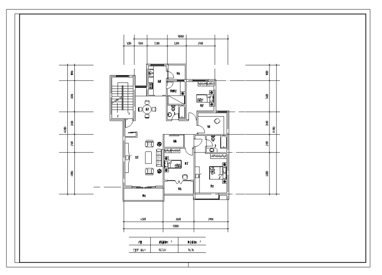 41种100至180平方米的室内户型装修图（41张）-三室户B41平面图