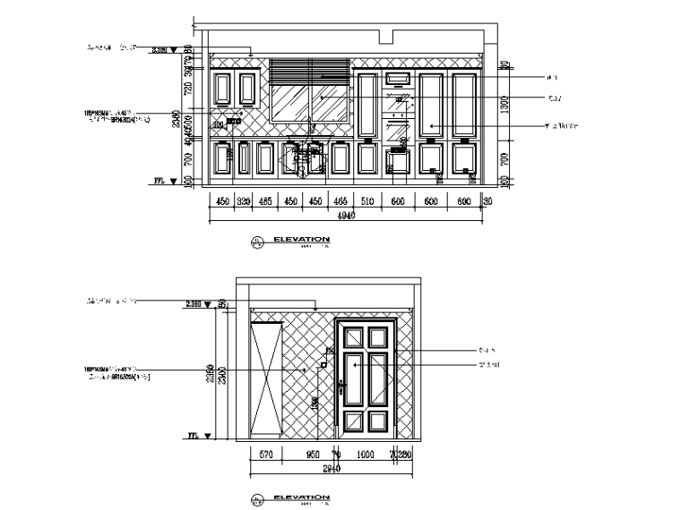 [江苏]欧式风格别墅设计CAD施工图（含效果图）-【江苏】欧式风格别墅设计CAD施工图（含效果图）立面图