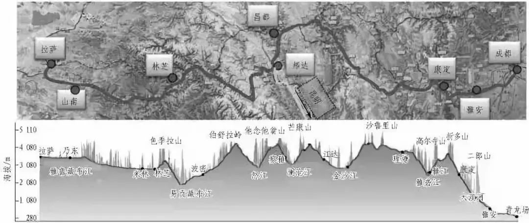 丨川藏鐵路線路佈置圖丨