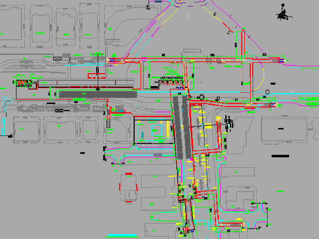 轨道交通综合枢纽车站出入口通风空调设计图101张CAD-通风空调总平面布置图