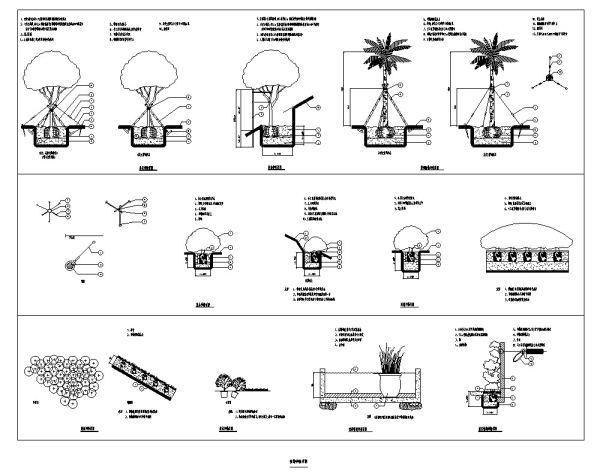 [重庆]特色休闲公园景观设计施工图-种植详图