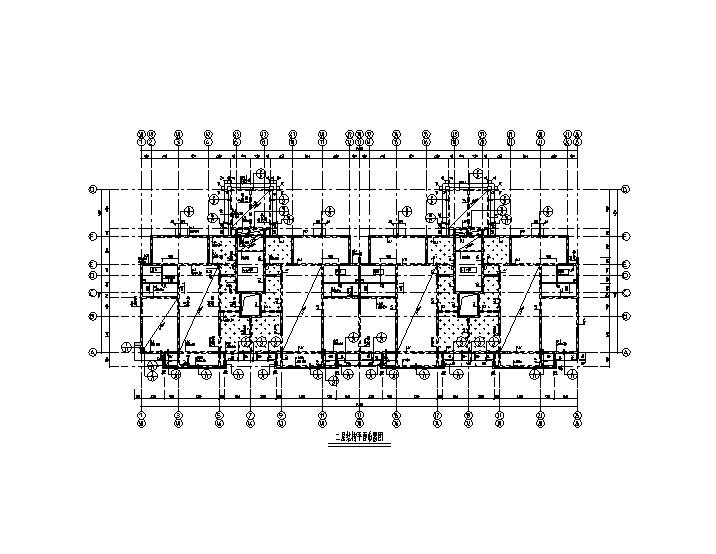 [西安]9层剪力墙结构住宅楼结构施工图2016-二层结构平面布置图3