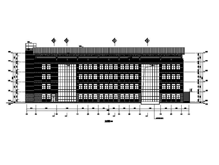 [江苏]五层玻璃幕墙高校行政办公楼建筑施工图-五层玻璃幕墙高校行政办公楼建筑