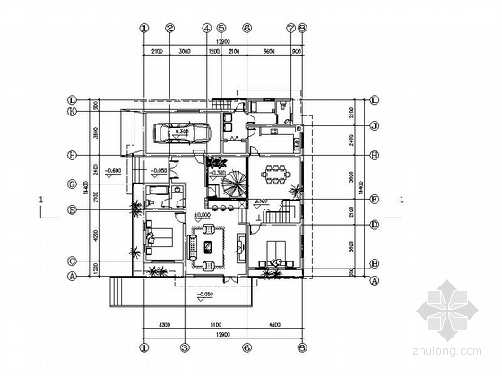 [新农村]2层简欧式独栋别墅建筑设计施工图（含效果图）-2层简欧式独栋别墅建筑平面图