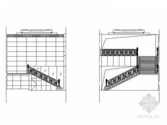 [北京]现代风格海鲜酒楼室内装修施工图（含高清效果图）楼梯间立面图