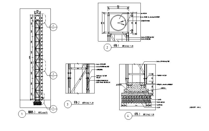 [合集]标志牌景观节点施工图3套-景观柱剖面以及详图