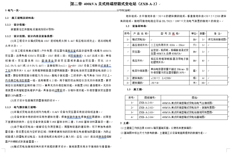 江苏省院住宅10KV典型设计方案-箱式变电站