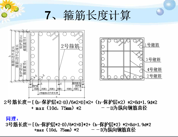 柱钢筋计算方法-箍筋 长度九三