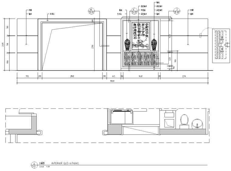 [广东]深圳帝豪湾公墅全套施工图及效果图-通道立面图