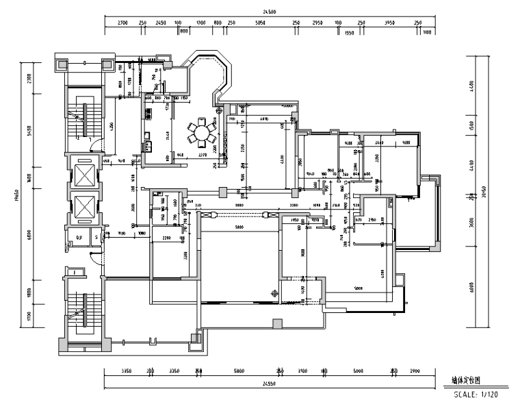 香蜜湖一号住宅设计施工图（附效果图）-墙体定位图