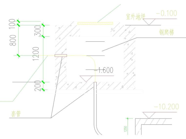 [广东]某大型商业建筑电气施工图-防爆波井a-a剖面图.jpg