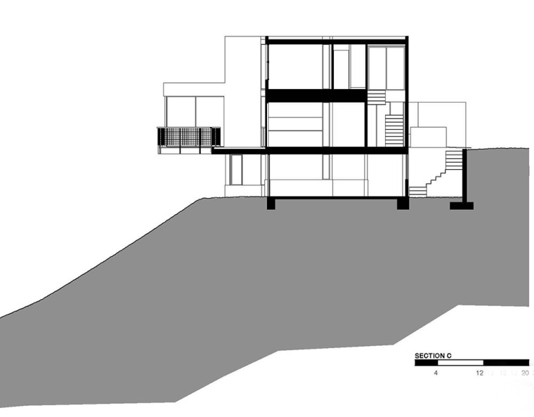 美国建筑师JeffSvitak一座炭黑红木住宅-美国建筑师Jeff Svitak一座炭黑红木住宅剖面图 (17)