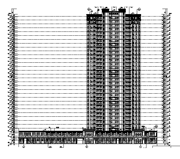 多栋商业楼建筑施工图资料下载-[河北]多栋楼超高层住宅及商业建筑施工图（含全专业）