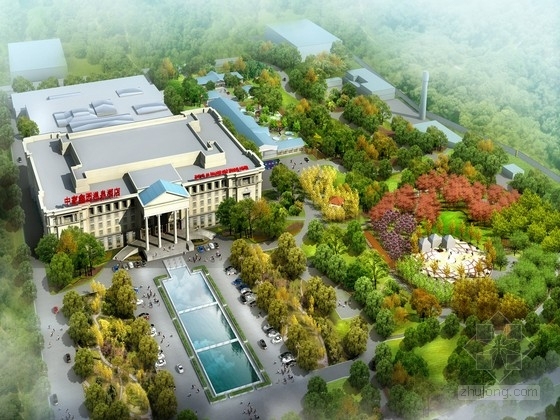 国际交流中心建筑设计资料下载-[北京]都市国际交流中心景观规划设计方案（含三大分区）