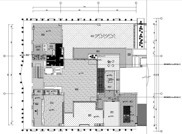 新中式风格水墨江南套房施工图设计（CAD+效果图）-地面材料图