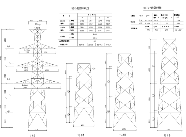 35kv线路铁塔基础图资料下载-35kv铁塔全套施工图纸