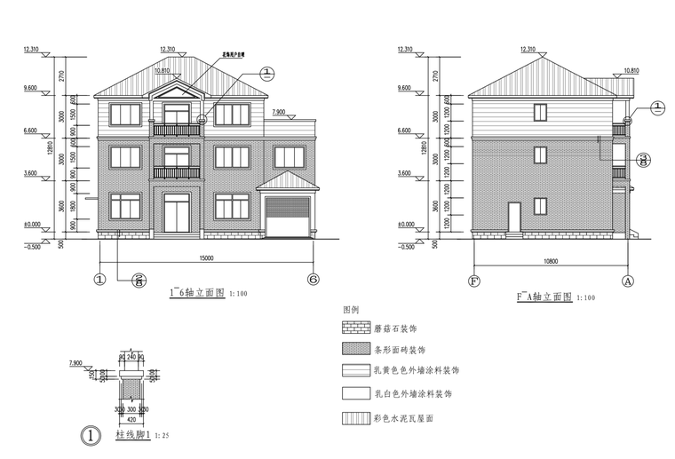 三层新农村独栋别墅建筑设计施工图（含全套CAD图纸）-屏幕快照 2019-01-09 上午10.11.39