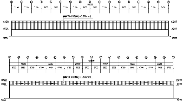 钢结构螺旋楼梯图资料下载-门式刚架钢结构工程施工图（CAD，9张）