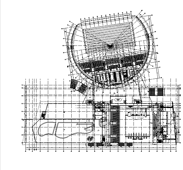 [山东]多层椭圆造型跳水游泳馆建筑施工图（含全专业建筑图纸）-多层椭圆造型跳水游泳馆建筑平面图