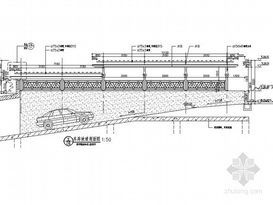 地下车库坡道廊架施工图- 
