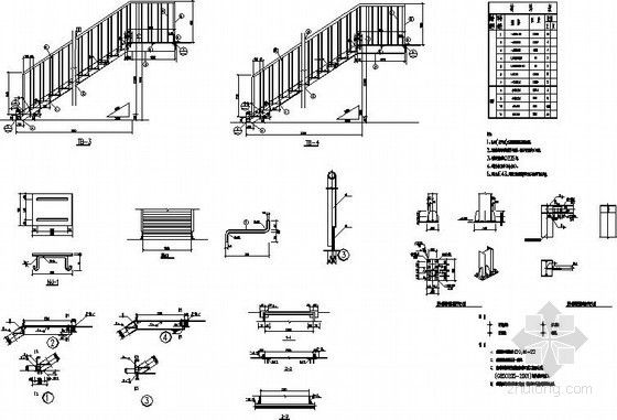 室外混凝土楼梯踏步资料下载-室外钢楼梯节点构造详图