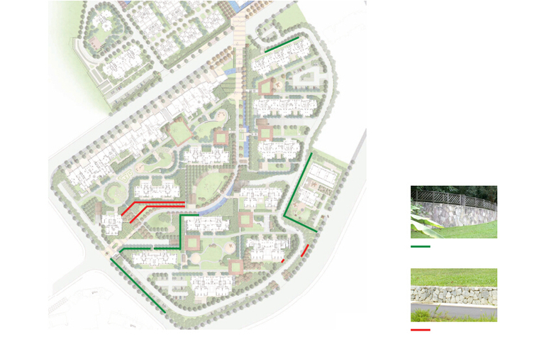 [福建]“动静有致”社区景观规划方案-挡土墙设计